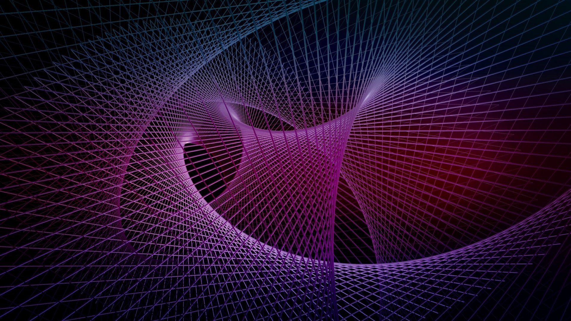Abstract psychedelic fractal pattern with geometric shapes in shades of purple. HD desktop wallpaper and background with a trippy and intriguing design.