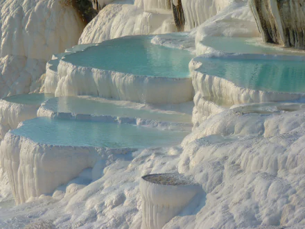 hot spring Turkey nature white water ice glacier Pamukkale HD Desktop Wallpaper | Background Image