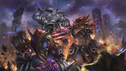Barbarian (Diablo III) Sylvanas Windrunner video game Heroes of the Storm HD Desktop Wallpaper | Background Image