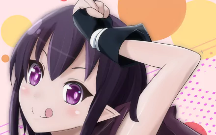 HD desktop wallpaper of Guri from the anime Renai Boukun, featuring her in a playful pose with vibrant colors in the background.