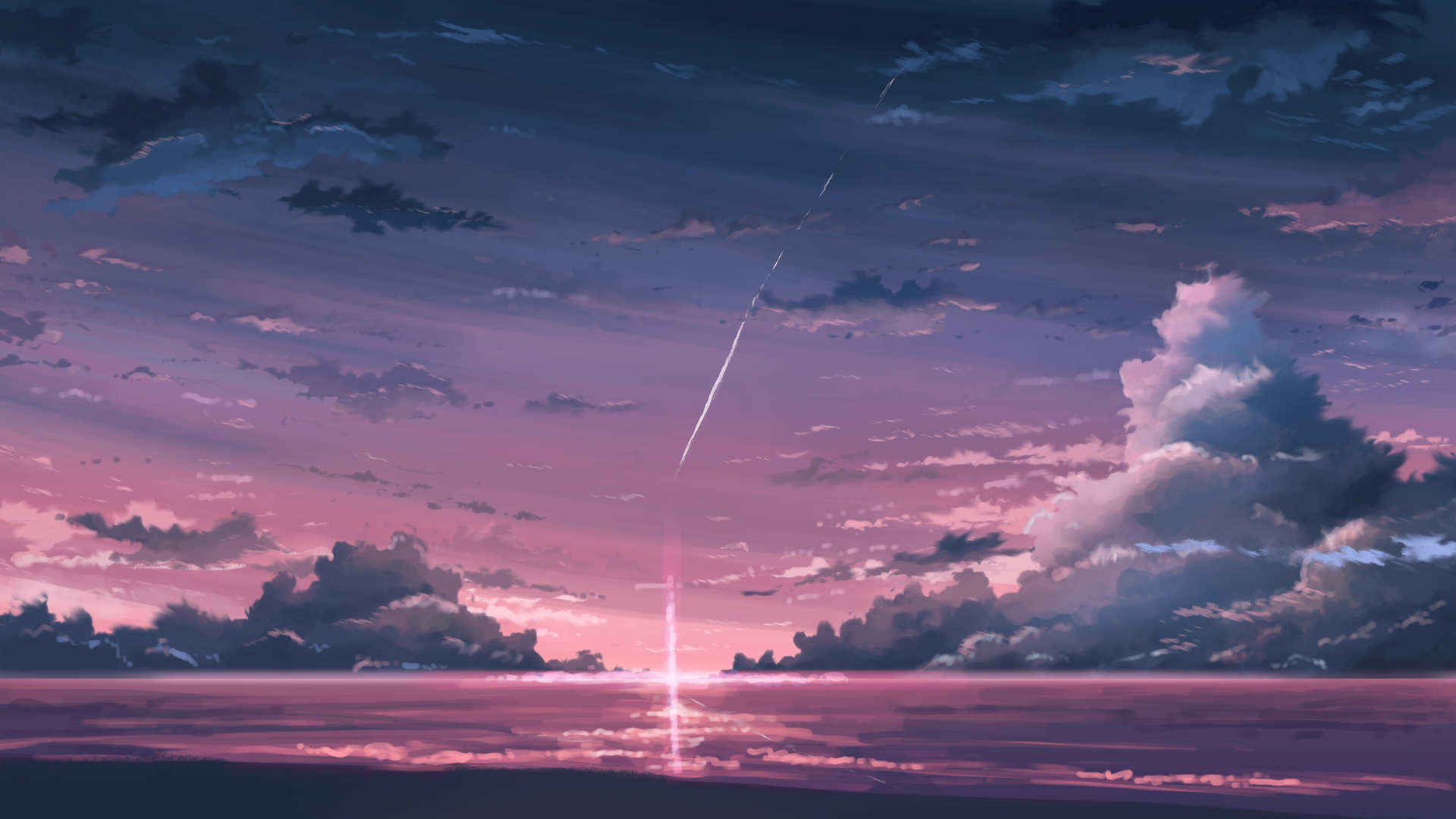 Night Anime Skyscapes 1920x1080