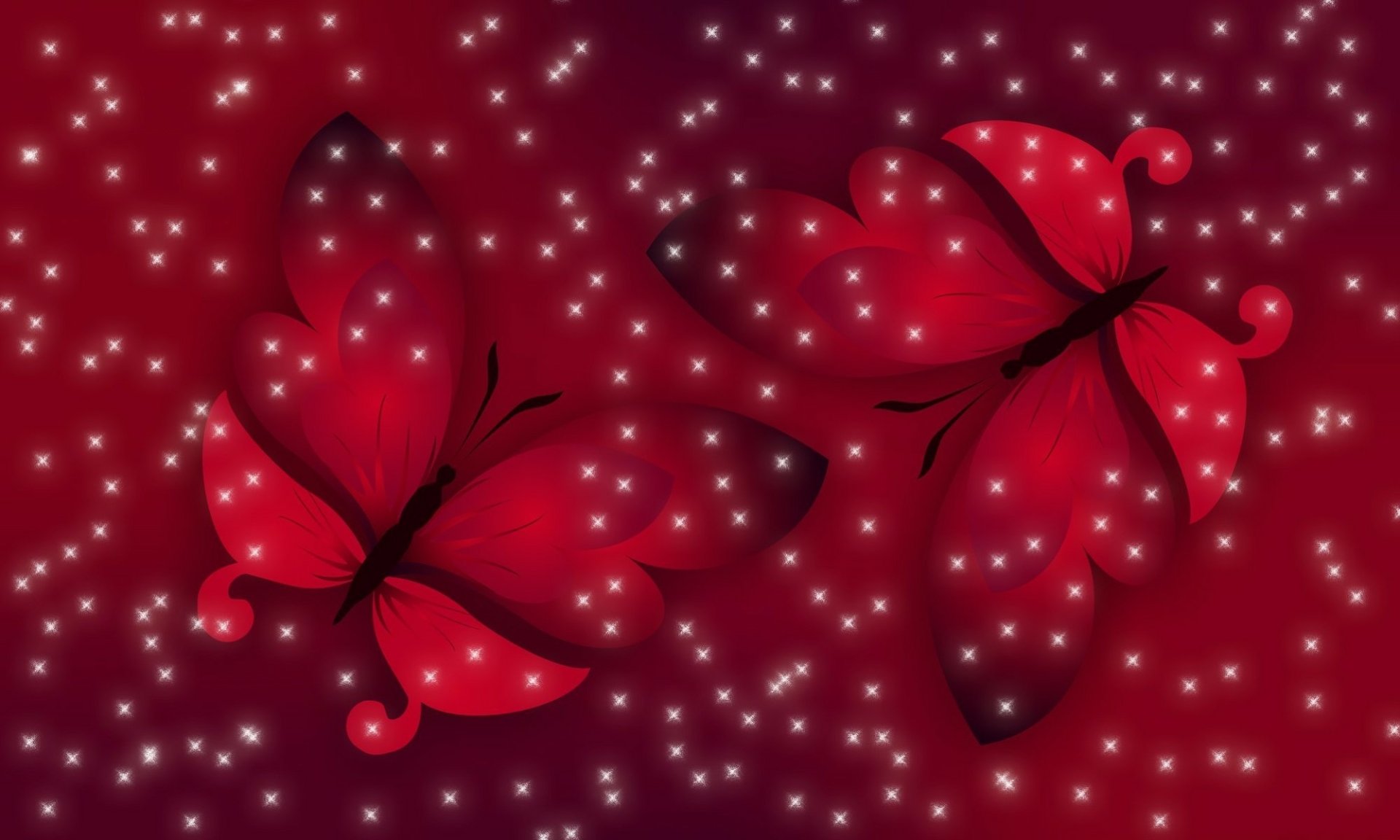 Download Sparkles Red Artistic Butterfly HD Wallpaper