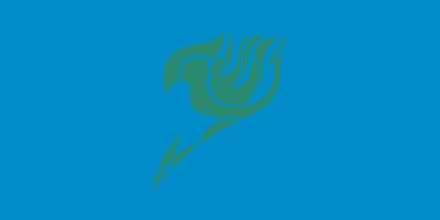 Anime-themed Fairy Tail emblem in minimalist style on a blue background, designed as a 4K Ultra HD PC desktop wallpaper and background.