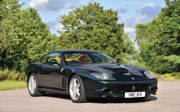 grand tourer black car car Ferrari vehicle Ferrari 575M Maranello HD Desktop Wallpaper | Background Image