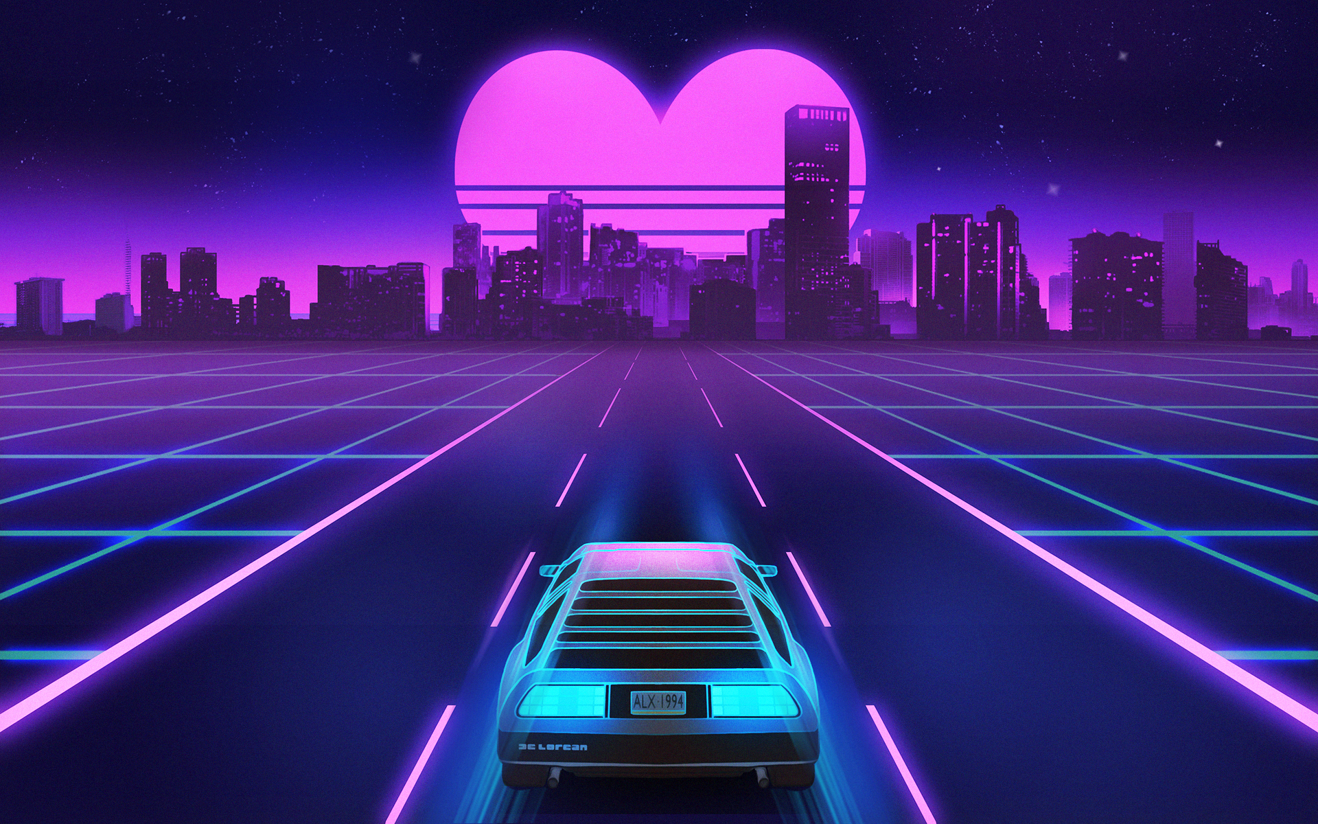 Retro Wave Hd Wallpaper Background Image 19x10 Id 9733 Wallpaper Abyss