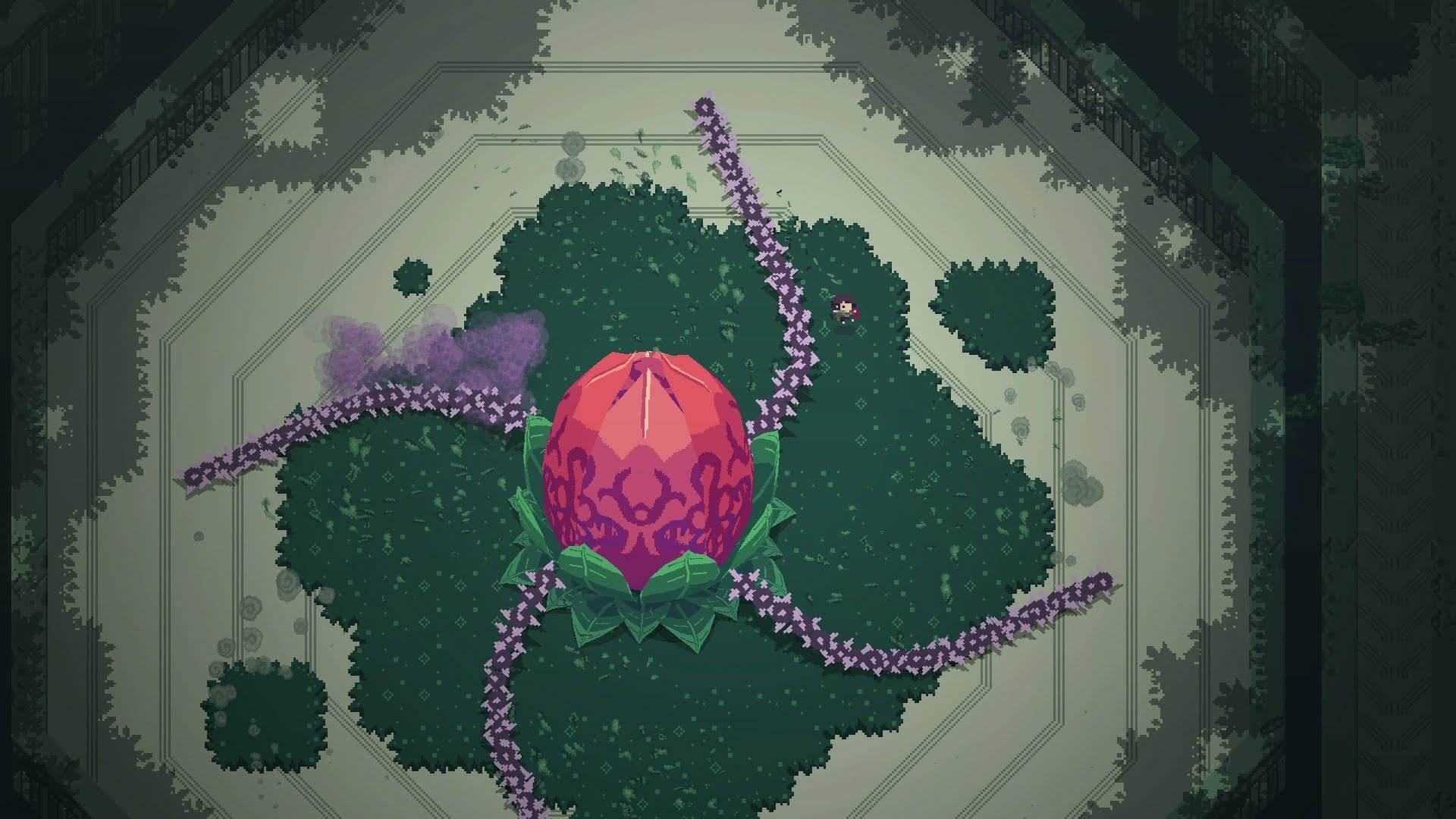 HD Titan Souls desktop wallpaper featuring a stylized boss creature with tentacles in a pixelated landscape.