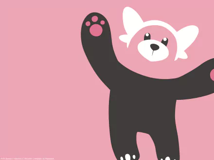 HD wallpaper of Bewear from Pokémon: Sun and Moon against a pink background, designed for desktops.