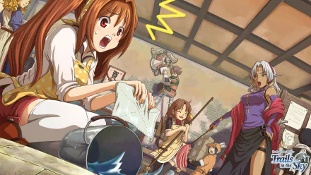 HD wallpaper featuring characters from The Legend of Heroes: Trails in the Sky the 3rd in a lively, animated scene.