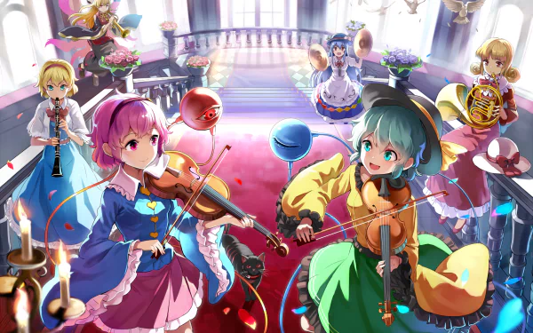Satori Komeiji Koishi Komeiji Rin Kaenbyou Elly (Touhou) Junko (Touhou) Tenshi Hinanawi Alice Margatroid Anime Touhou HD Desktop Wallpaper | Background Image