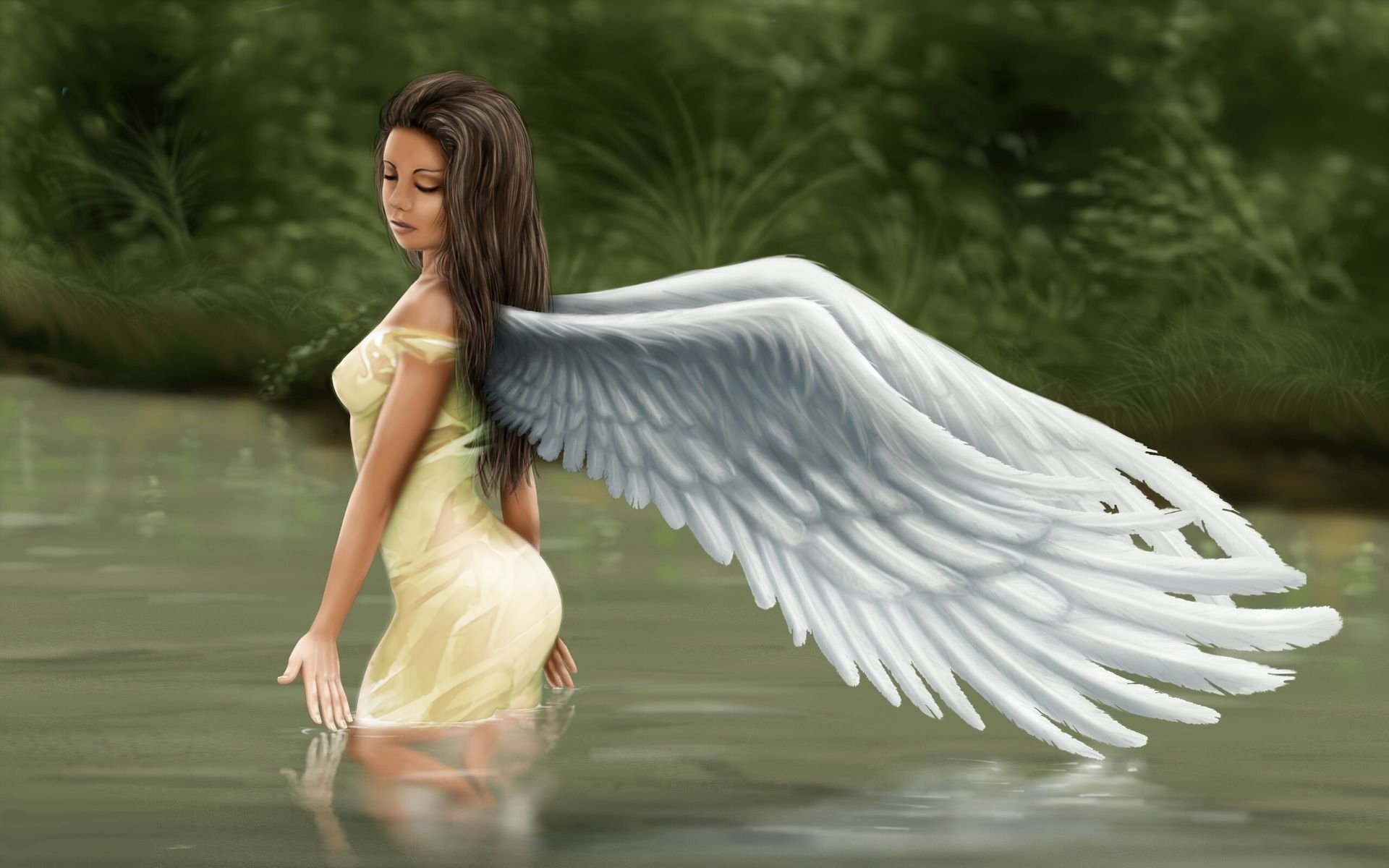 1920x1200 Fantasy Angel Wallpaper Background Image. 