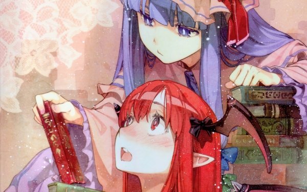 Anime Touhou Patchouli Knowledge Koakuma HD Wallpaper | Background Image