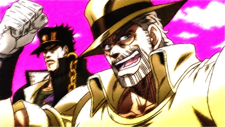 Jotaro Kujo Joseph Joestar Anime Jojo's Bizarre Adventure HD Desktop Wallpaper | Background Image
