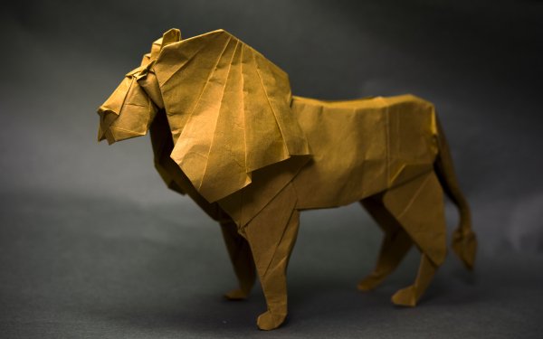 Man Made Origami Lion HD Wallpaper | Background Image