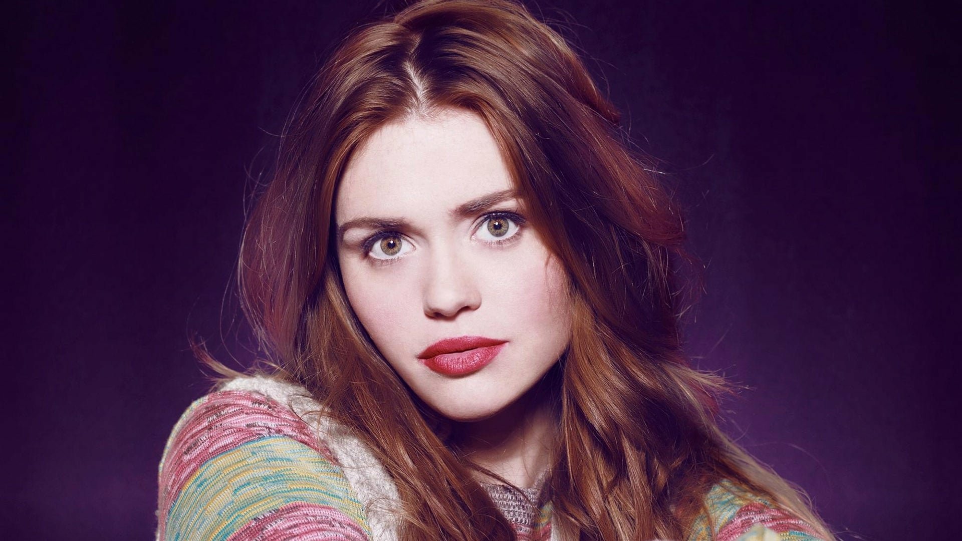 Download Lipstick Face Green Eyes Redhead Actress Celebrity Holland Roden Hd Wallpaper