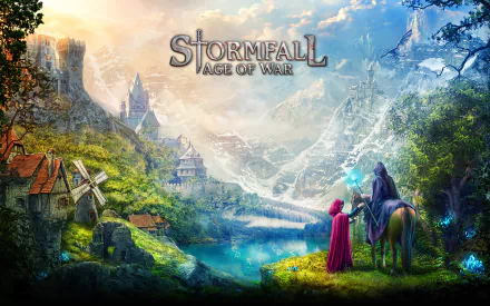 wizard village mountain landscape video game Stormfall: Age of War HD Desktop Wallpaper | Background Image