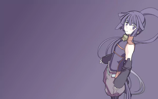HD wallpaper featuring Akatsuki from the anime Log Horizon, set against a solid purple background.