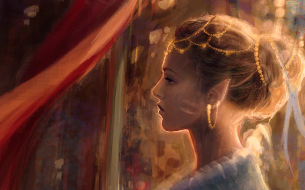 blonde pointed ears fantasy elf HD Desktop Wallpaper | Background Image