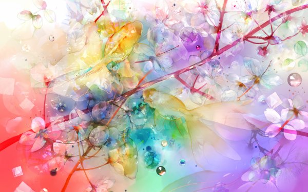 Animal Fish Fishes Water Flower Goldfish Colorful HD Wallpaper | Background Image