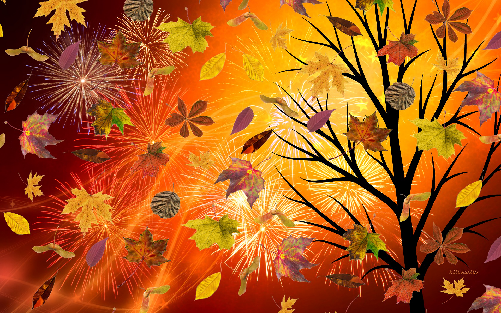 Download Tree Colorful Colors Leaf Artistic Fall HD Wallpaper by kittycatty