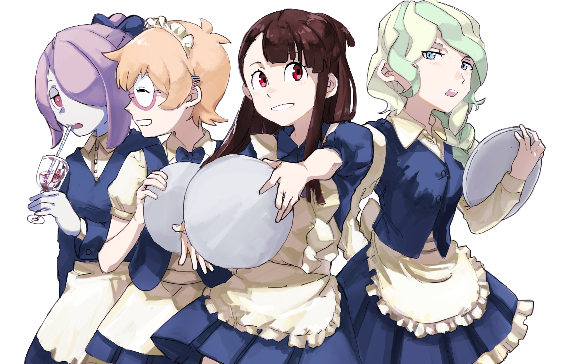 Download Sucy Manbavaran Lotte Yanson Diana Cavendish Akko Kagari Anime Little Witch Academia HD Wallpaper