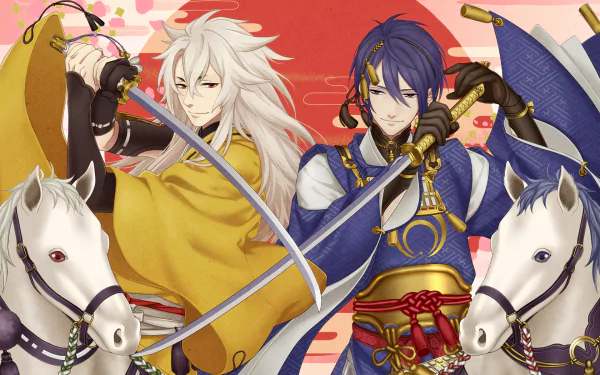 Kogitsunemaru (Touken Ranbu) Mikazuki Munechika Anime Touken Ranbu HD Desktop Wallpaper | Background Image