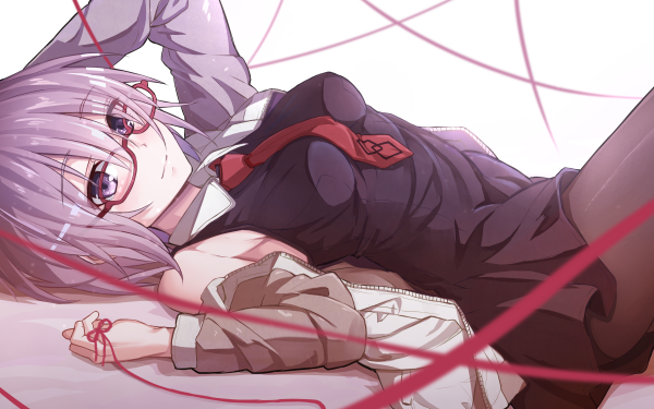 Anime Fate/Grand Order Fate Series Shielder Mashu Kyrielight Fate Lying Down Pantyhose Glasses Short Hair HD Wallpaper | Background Image