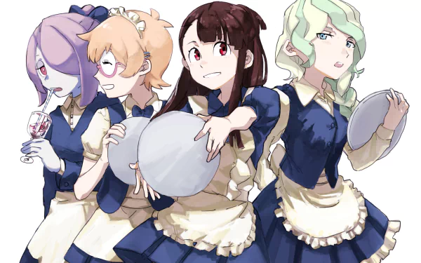 Sucy Manbavaran Lotte Yanson Diana Cavendish Akko Kagari Anime Little Witch Academia HD Desktop Wallpaper | Background Image