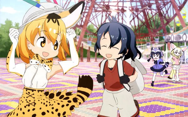 Raccoon (Kemono Friends) Fennec (Kemono Friends) Serval (Kemono Friends) Kaban (Kemono Friends) Anime Kemono Friends HD Desktop Wallpaper | Background Image