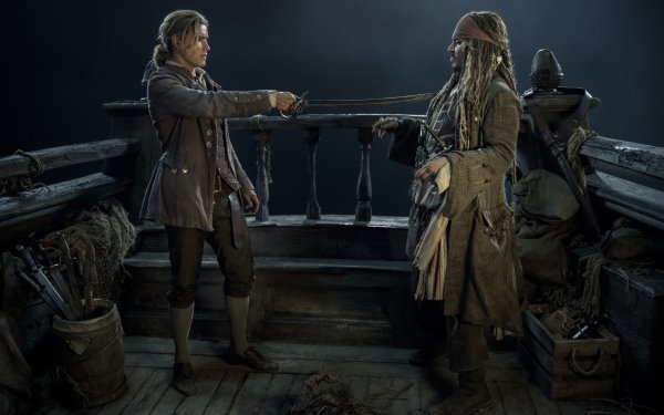 Movie Pirates Of The Caribbean: Dead Men Tell No Tales Jack Sparrow Johnny Depp Henry Turner Brenton Thwaites HD Wallpaper | Background Image