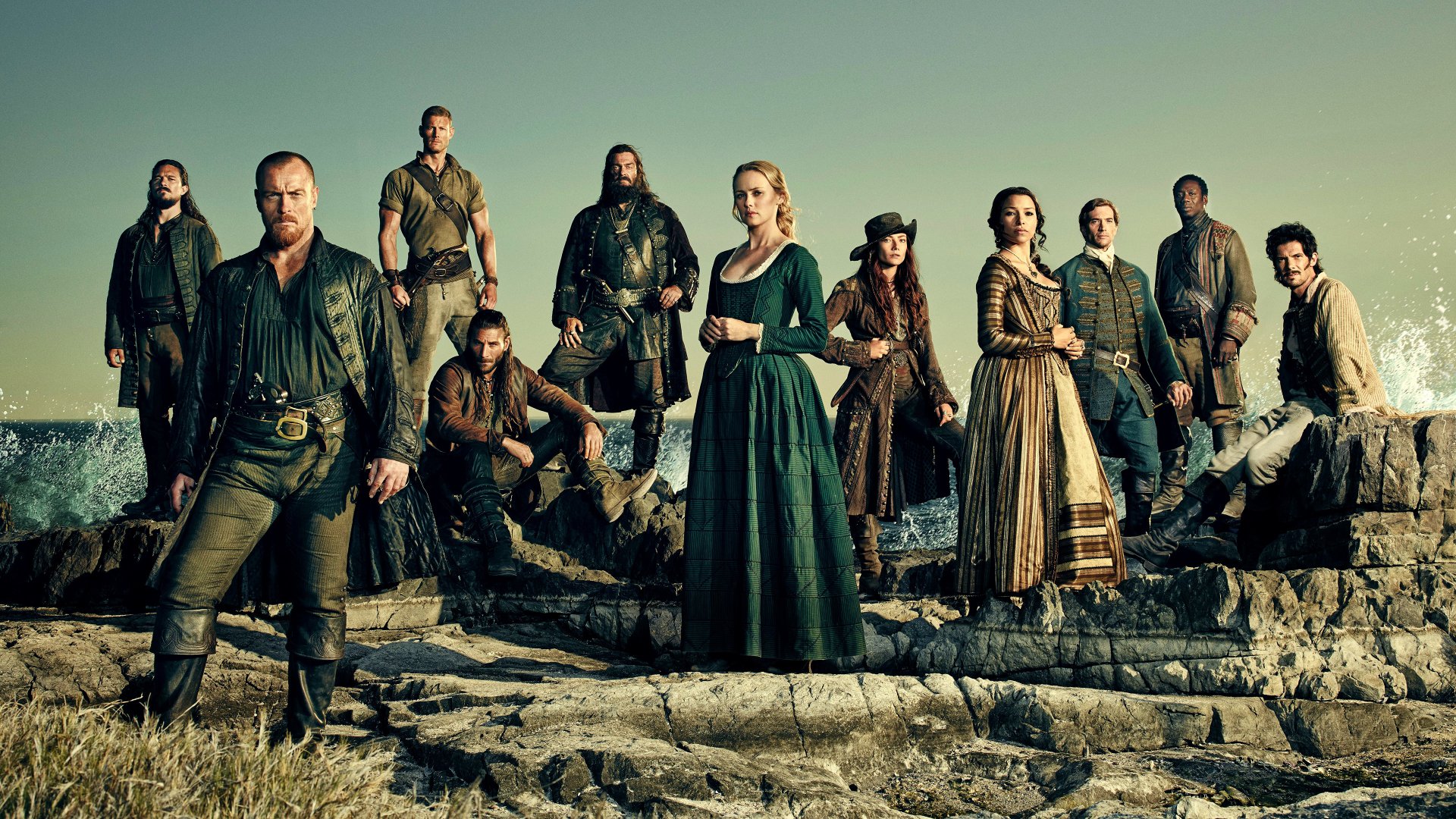 Download Luke Arnold John Silver (Black Sails) Toby Stephens Captain Flint (Black Sails) Eleanor Guthrie Hannah New Zach McGowan Charles Vane (Black Sails) Toby Schmitz Jack Rackham (Black Sails) Clara Paget Anne Bonny (Black Sails) TV Show Black Sails 4k Ultra HD Wallpaper
