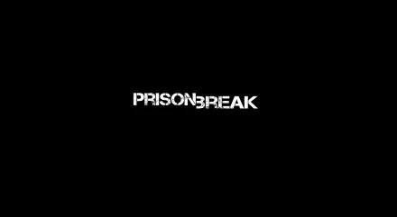 Minimalist 4K Ultra HD desktop wallpaper featuring the bold, distressed white text PRISON BREAK on a black background, representing the TV show.