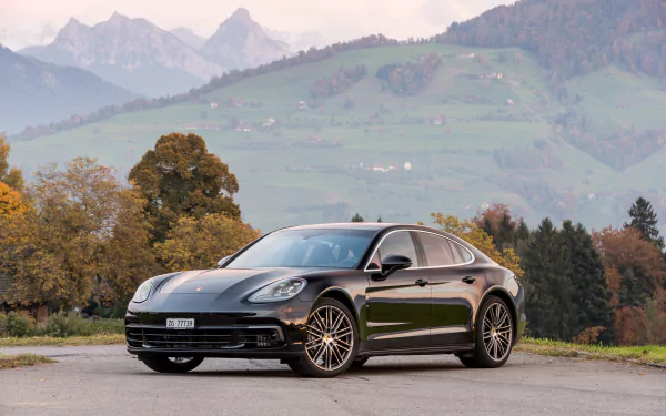 black car car Porsche vehicle Porsche Panamera 4S HD Desktop Wallpaper | Background Image