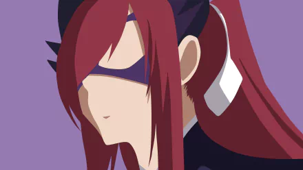 A minimalist HD desktop wallpaper featuring Erza Scarlet, also known as Titania from the anime Fairy Tail.
