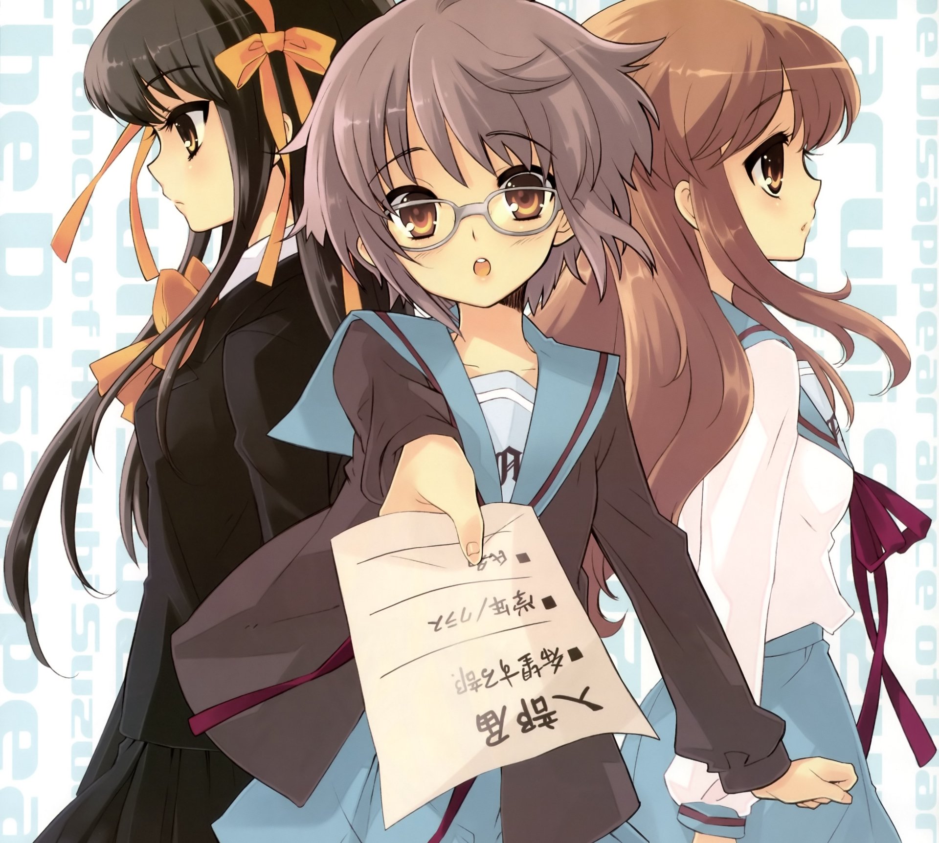 Download Mikuru Asahina Yuki Nagato Haruhi Suzumiya Anime The Melancholy Of Haruhi Suzumiya 4k Ultra HD Wallpaper by Ito Noizi