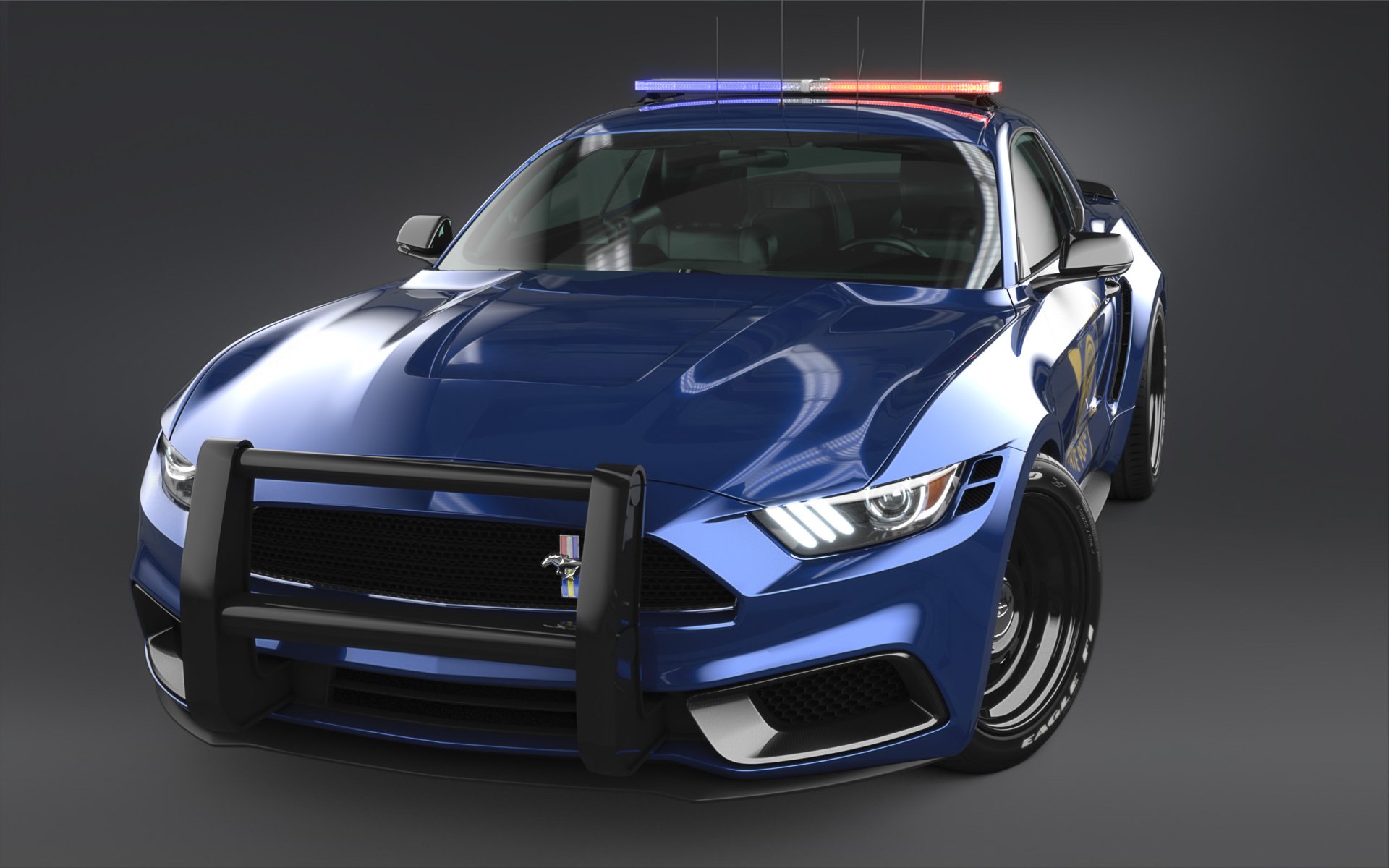 Download Police Car Muscle Car Ford Car Ford Mustang NotchBack Vehicle Ford Mustang HD Wallpaper