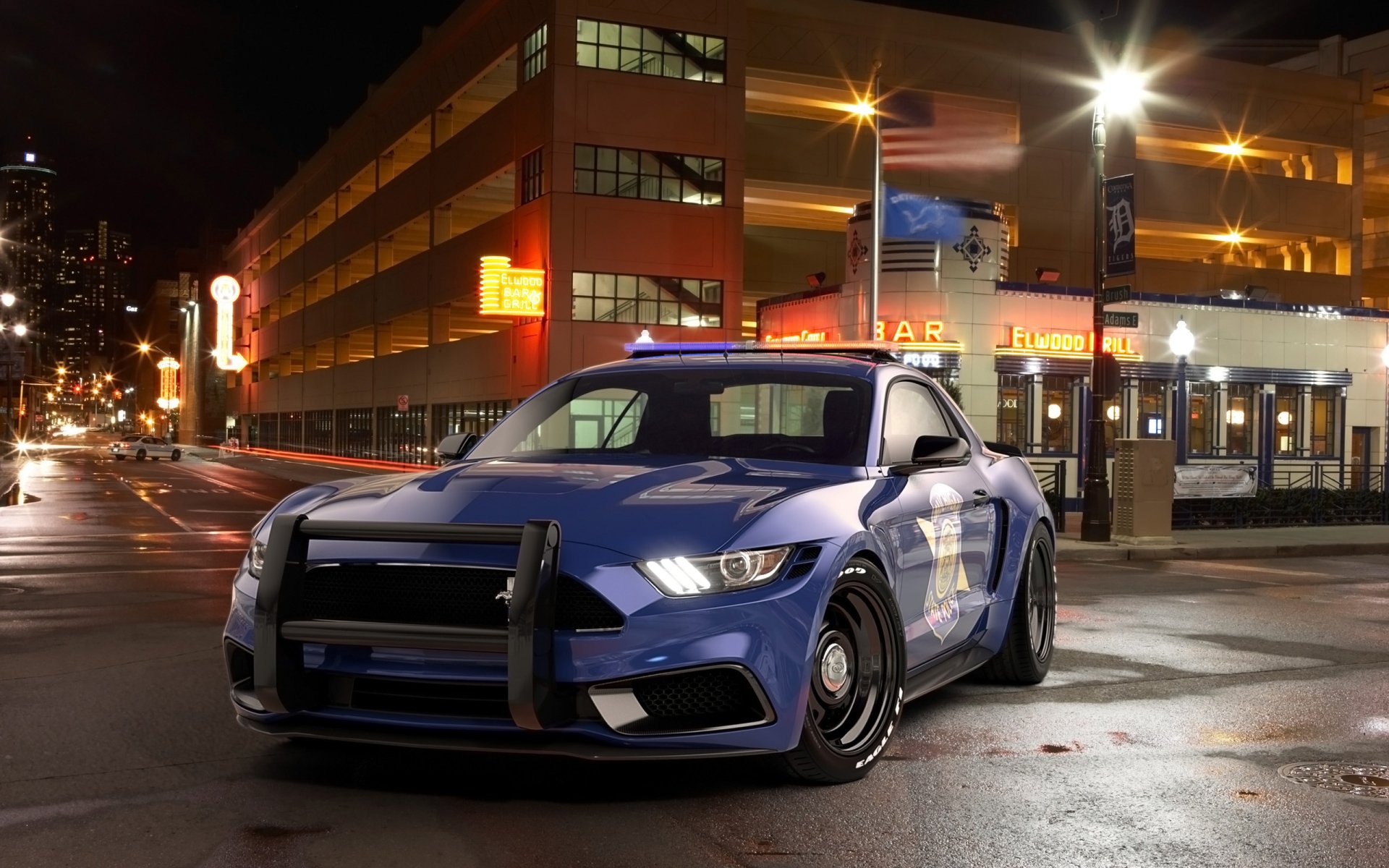 Download Police Car Muscle Car Ford Car Ford Mustang NotchBack Vehicle Ford Mustang HD Wallpaper