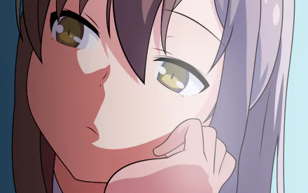 HD desktop wallpaper featuring Nanami Aoyama from the anime Sakurasou no Pet na Kanojo, showcasing her pensive expression with detailed art and soft lighting.