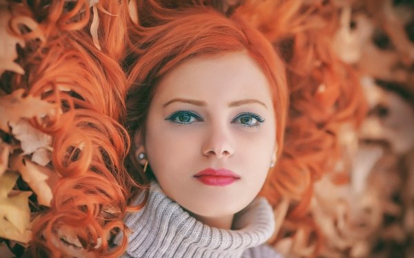 Women Face Model Lipstick Redhead HD Wallpaper | Background Image