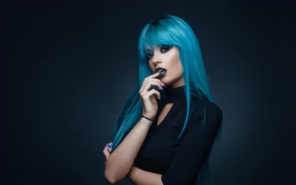  Woman with Blue Hair