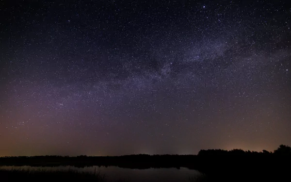 8K Ultra HD PC desktop wallpaper showcasing a vast starry night sky filled with stars above a dark natural landscape.