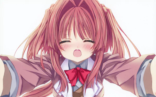 bow (Clothing) blush pink hair long hair Anime Original HD Desktop Wallpaper | Background Image