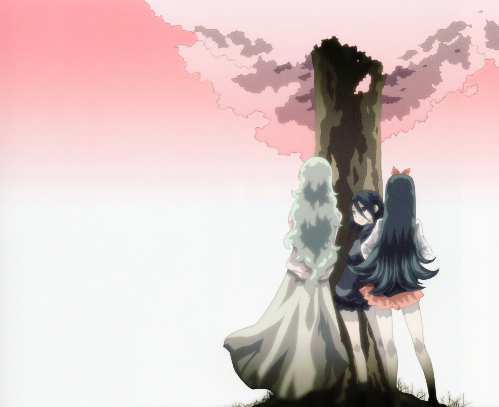 Download Black Eyes Tree Blonde Black Hair Long Hair Anime Original 4k Ultra HD Wallpaper by KEI
