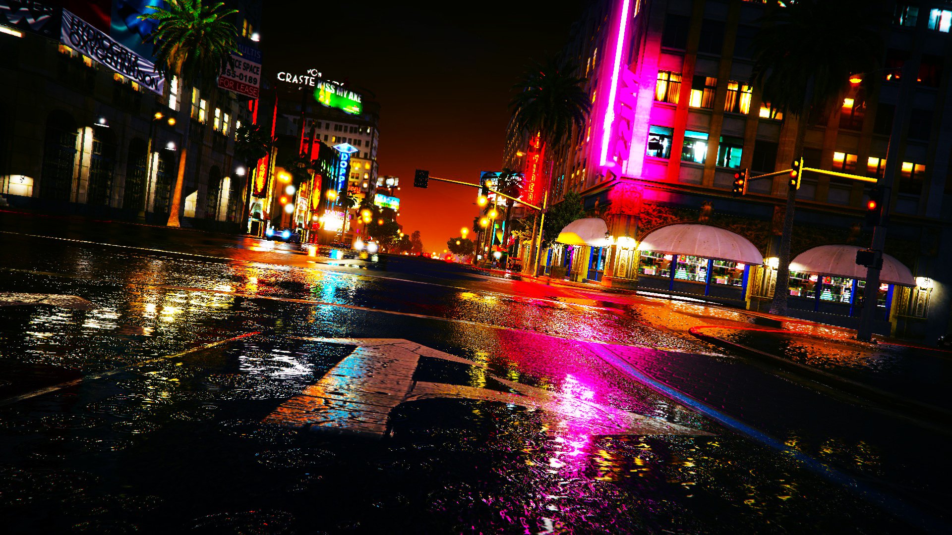 Download Water Light City Night Reflection Video Game Grand Theft Auto