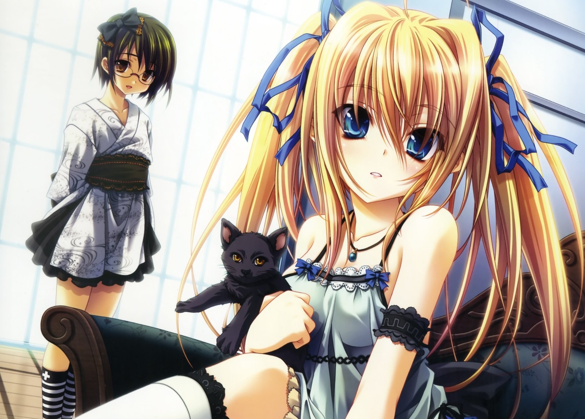 Download Blue Eyes Brown Eyes Glasses Twintails Long Hair Blonde Black ...