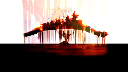 HD desktop wallpaper featuring Evangelion Unit-02 from the anime End of Evangelion, showcasing a dramatic scene with striking fiery colors and intense lighting effects.