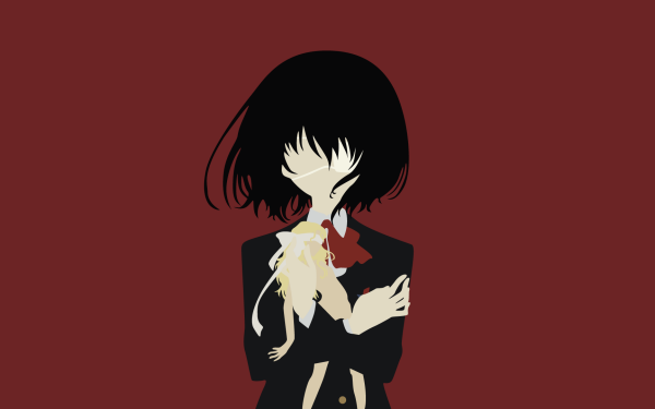 Anime Another Mei Misaki Eye Patch Minimalist bow HD Wallpaper | Background Image