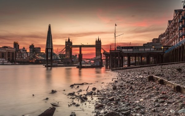 Man Made Tower Bridge Bridges London United Kingdom Thames Sunset Bridge HD Wallpaper | Background Image