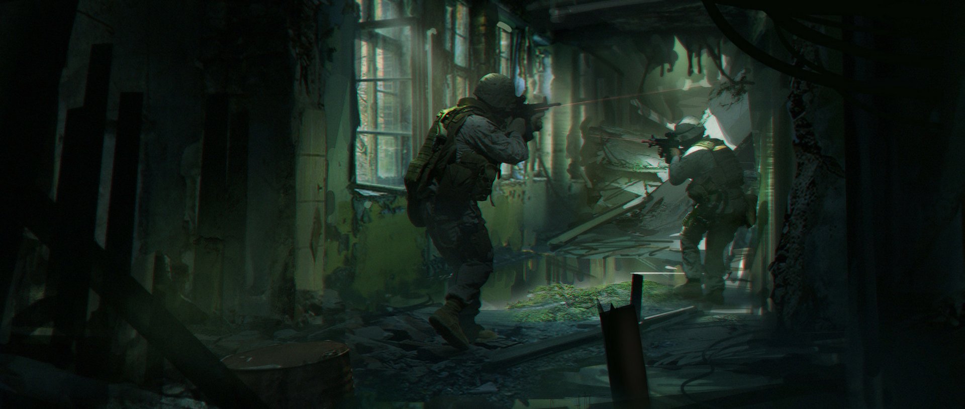 Download Light Dark Gun Ruin Warzone Military Soldier HD Wallpaper by Renatus Wu