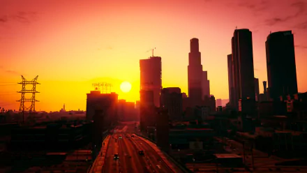 skyscraper sun city road Los Santos video game Grand Theft Auto V HD Desktop Wallpaper | Background Image