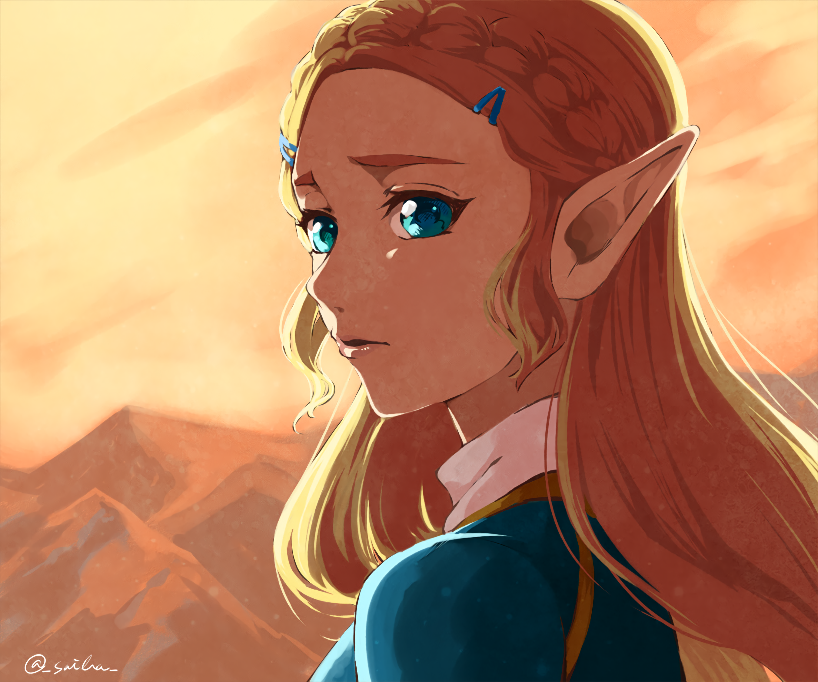 Download Princess Zelda And Link Hugging Botw Wallpaper